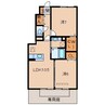 D-room内原　B棟 2LDKの間取り