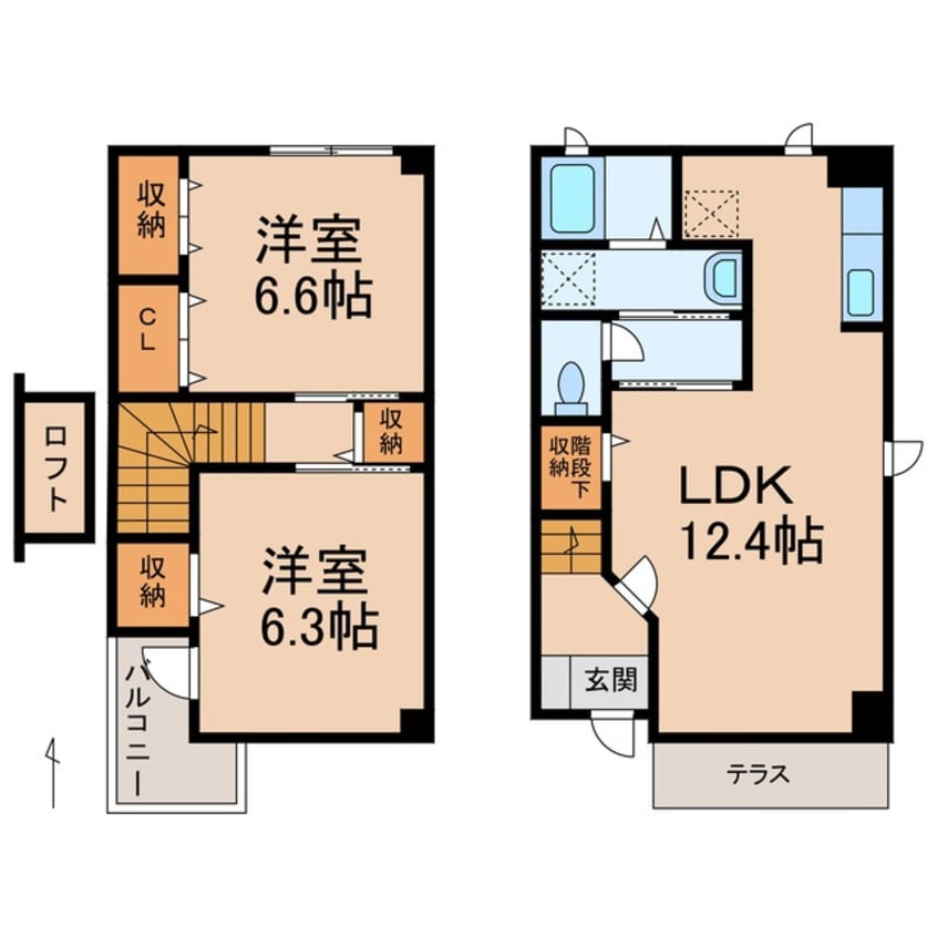 間取図 南海加太線/紀ノ川駅 徒歩12分 1-2階 築19年