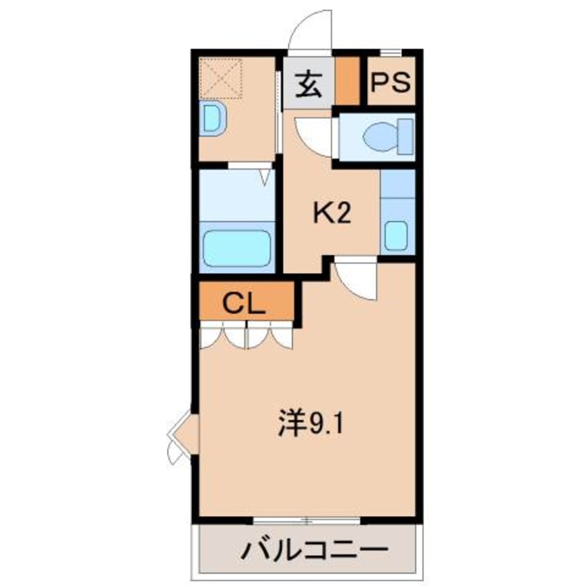 間取図 阪和線・羽衣線/六十谷駅 バス16分鳥井下車:停歩11分 2階 築13年