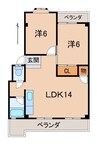 第２マンション岡本 2LDKの間取り