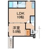 フジパレス中之島Ⅲ番館 1LDKの間取り