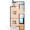 フジパレス秋月川田 1LDKの間取り