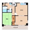 リベラルパレス新留 2DKの間取り