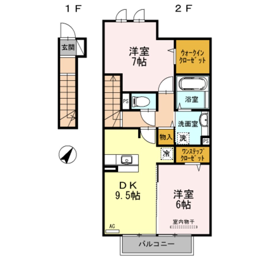 間取図 ラ シェル デュー　A棟
