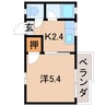 フォーブル杉山 1Kの間取り