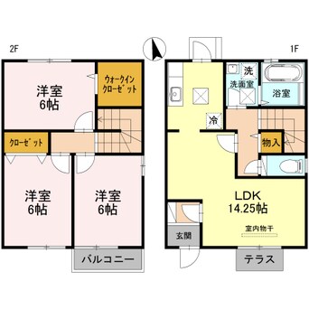 間取図 阪和線・羽衣線/和歌山駅 徒歩14分 1-2階 築18年