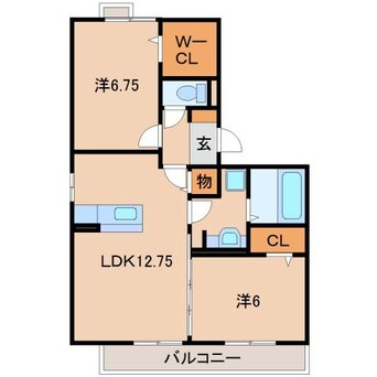 間取図 阪和線・羽衣線/和歌山駅 徒歩12分 2階 築13年