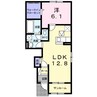 ハーモニー紀の川Ⅲ 1LDKの間取り