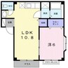 ベルドール松房Ⅰ 1LDKの間取り