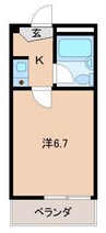 サクラビル 1Kの間取り