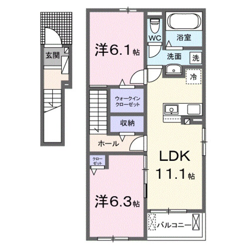 間取図 プラシード紀の川Ⅱ