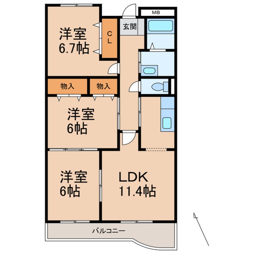 間取図 BrightHills H＆K