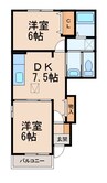 きのくに線・紀勢本線/黒江駅 徒歩18分 1階 築15年 2DKの間取り