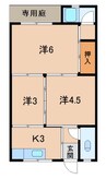 吉川マンション 3Kの間取り