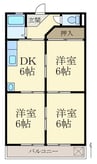 グランシエル秋月 3DKの間取り
