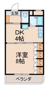 ウイング花山 1DKの間取り