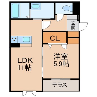 間取図 プロヌーブ今福Ⅱ