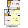 パインテイル Ｂ棟 2LDKの間取り