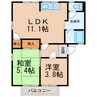 グリーンハイツしあわせ 2LDKの間取り