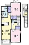 カノンⅠ 2LDKの間取り