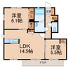 シャーメゾン下津野 2LDKの間取り