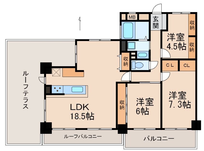 間取図 朝日プラザ鳴神