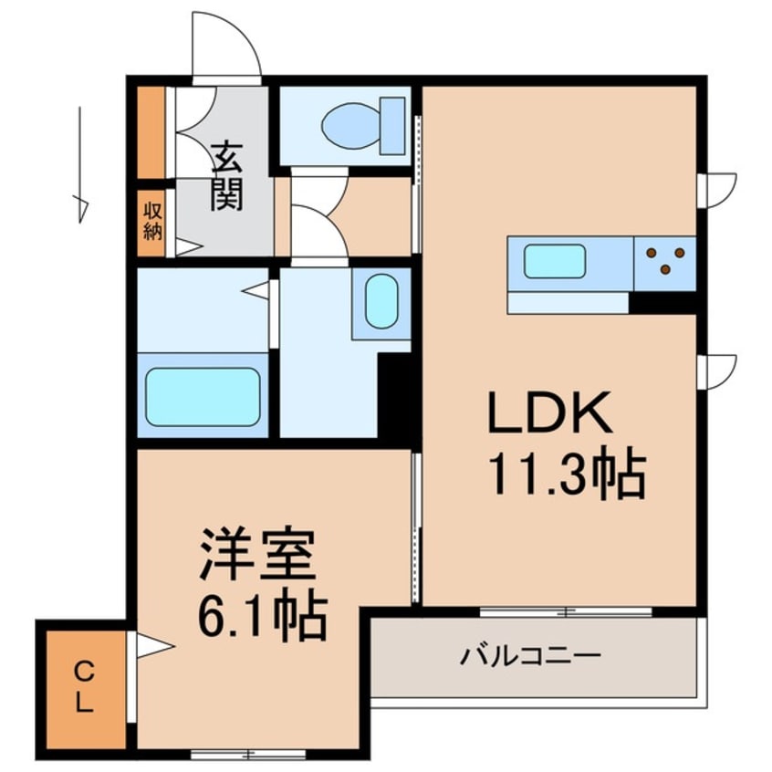 間取図 シャーメゾン山吹
