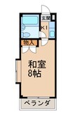 ロイヤルコーポ有本Ｂ棟 1Kの間取り