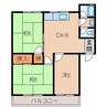 川端マンション 3DKの間取り