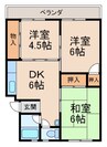 第２矢田マンション 3DKの間取り