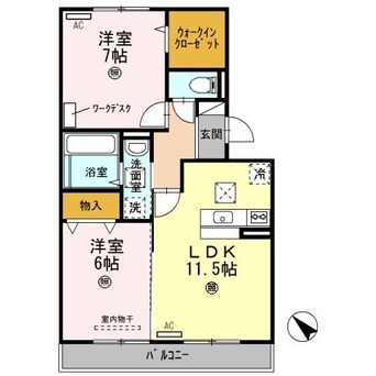 間取図 阪和線・羽衣線/紀伊中ノ島駅 徒歩23分 1階 築14年