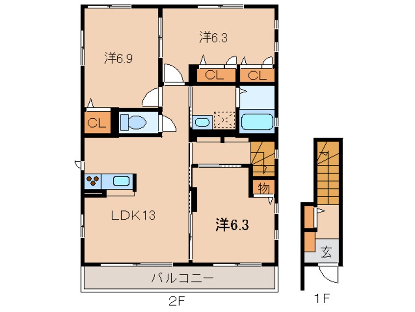 間取図 オールウェイズスマイルＢ棟