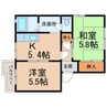 タウニィ山村 2Kの間取り