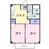 シャロル内原 2DKの間取り