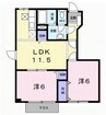 ジョイリバーⅢ 2LDKの間取り