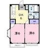 ＲＩＶＥＲＨＩＬＬＹＵＡＳＡⅡ 2DKの間取り