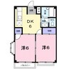 ＲＩＶＥＲＨＩＬＬＹＵＡＳＡⅡ 2DKの間取り