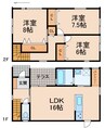 アレーズ宮D 3LDKの間取り