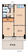 秋月マンション 2LDKの間取り