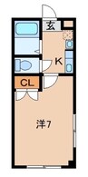 パープルハイツ 1Kの間取り