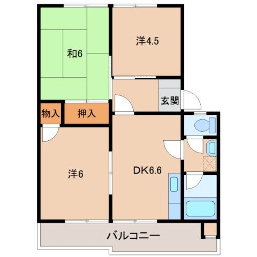 間取図 グリーンフルにしおかⅡ