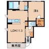 イマージュ黒田Ⅱ 1LDKの間取り