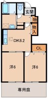 セレーノ・アルドーレⅡ 2DKの間取り