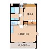 ノース・タツノ 1LDKの間取り