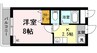 ヴィラ栄谷 1Kの間取り
