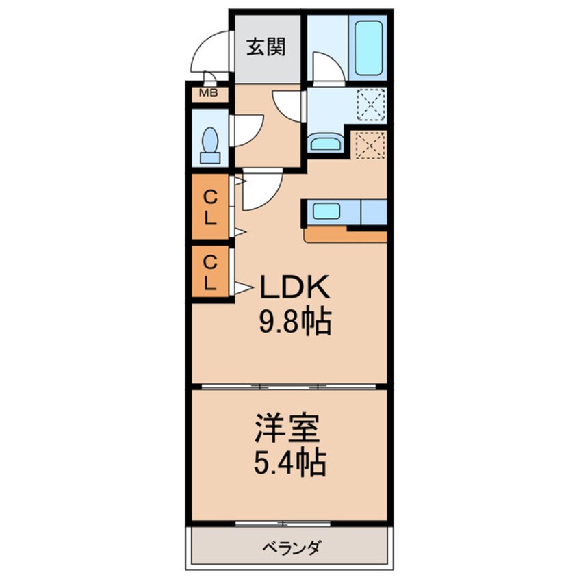 間取図 阪和線・羽衣線/紀伊中ノ島駅 徒歩13分 2階 築13年