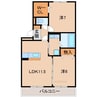 D-room パストラーレⅡ 2LDKの間取り