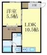 TJ鳴神2 1LDKの間取り