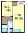 TJ鳴神2 1LDKの間取り