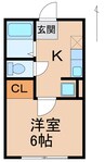 エクストリーム新在家 1Kの間取り
